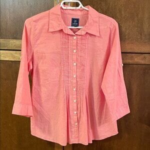 Izod Coral Button-Up Blouse